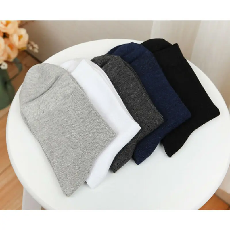 

Brand New Men 5 Pairs Plain Color Comfortable Soft Cotton Ankle Breathable Socks