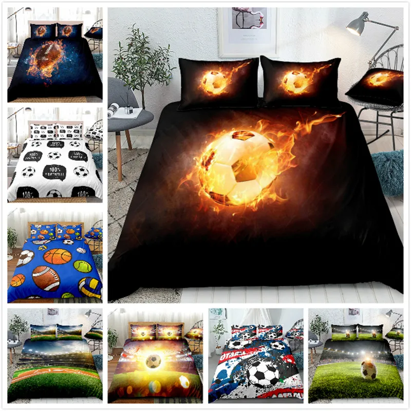 Комплект постельного белья для мальчиков с 3D футбольным принтом | Дом и сад