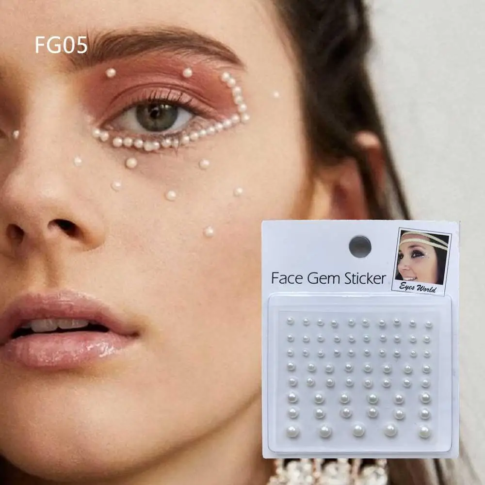 Поддельная белая жемчужная палочка FG05 драгоценный камень для лица бини точки