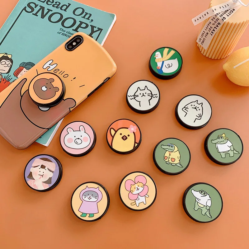 Складная подставка с забавным мультяшным рисунком для планшетов Huawei iphone XS 7 plus