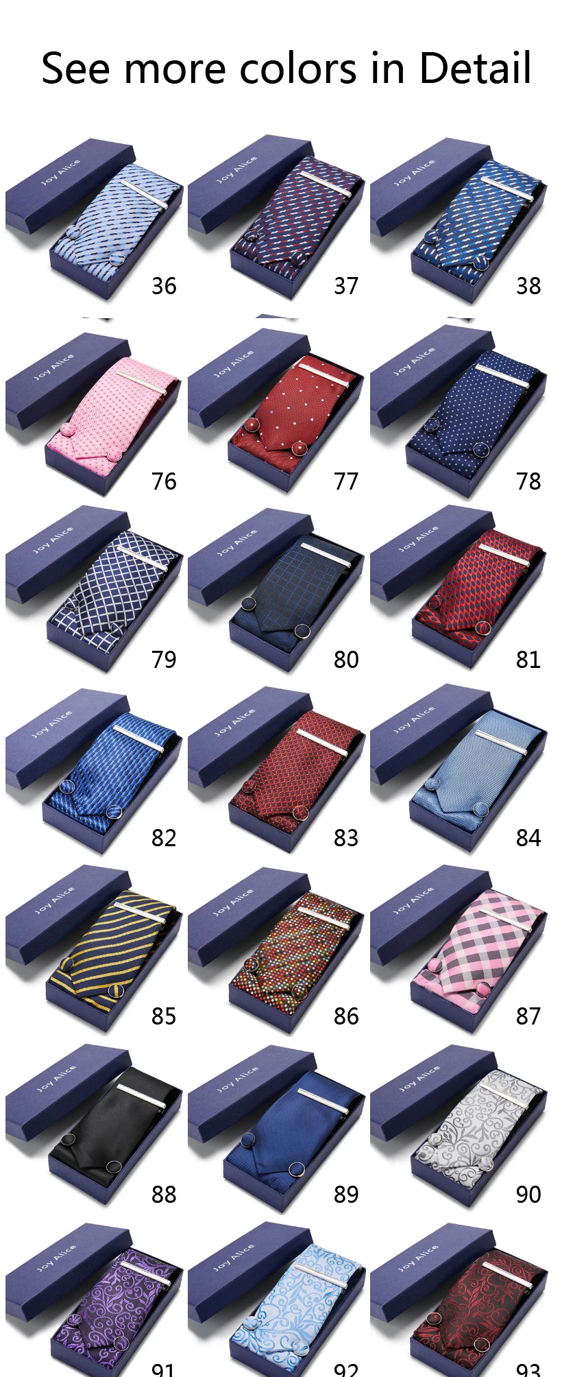 

65 Colors Wholesale Fashion Jacquard Silk Tie Pocket Squares Cufflink Set Necktie Box Dark Blue Striped Fit Formal Party