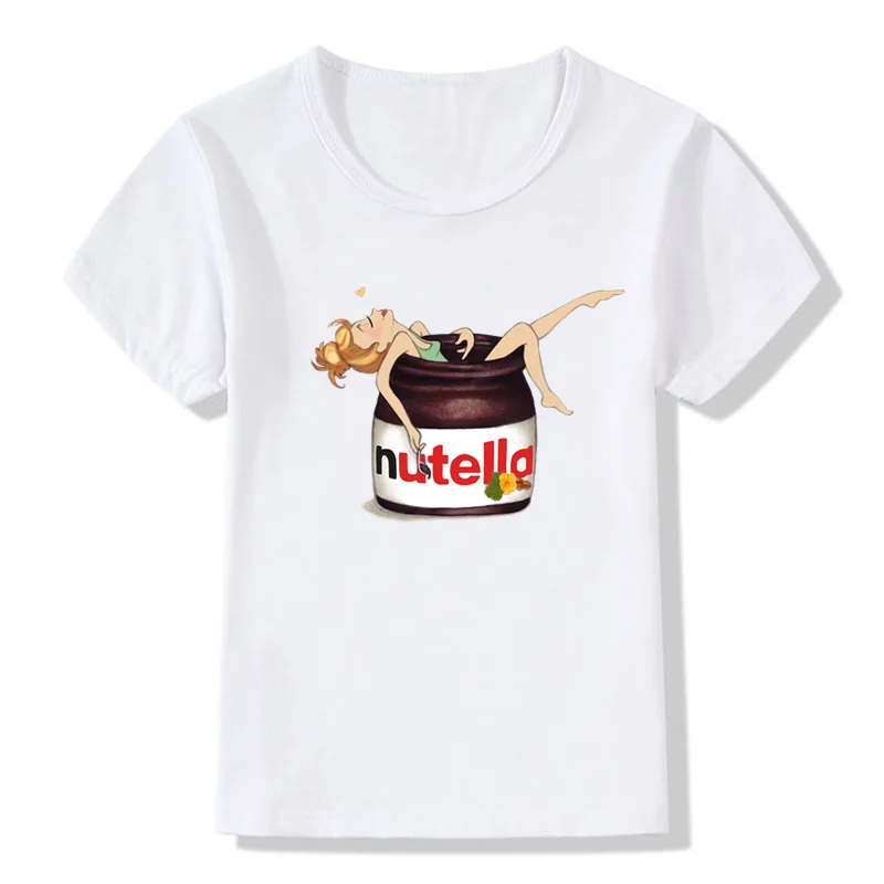 Детская футболка Nutella Kawaii с принтом забавная для маленьких мальчиков и девочек