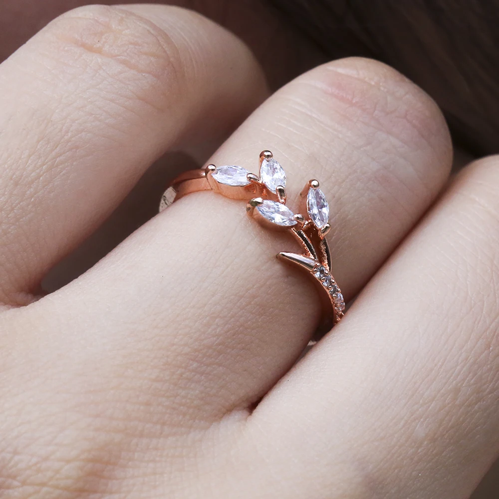 Женское кольцо CAOSHI в форме цветка розового золота | Украшения и аксессуары