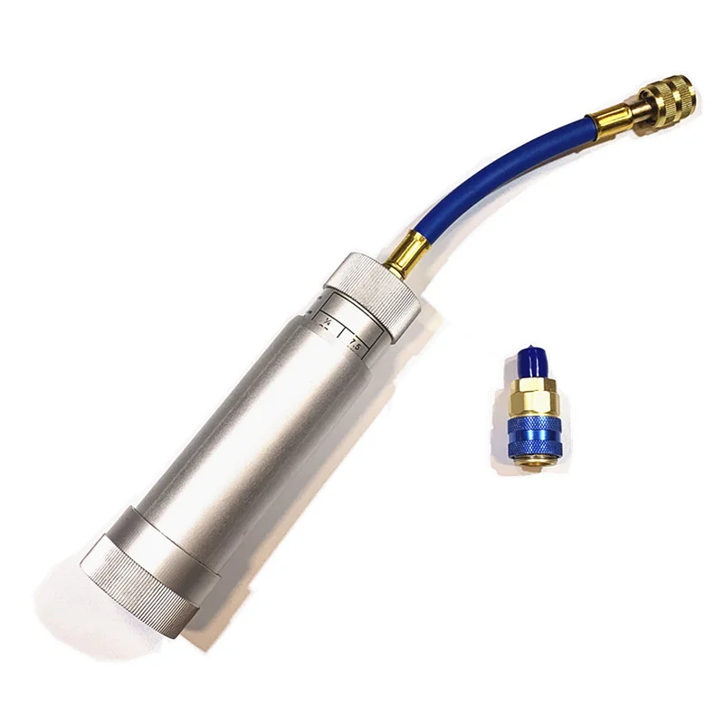 

Aluminum PAG AC Adapter Hand Turn Filler Injection Tool Car Interior Oil Dye Injector R134A Car Auto Oil Dye Injector Adapter
