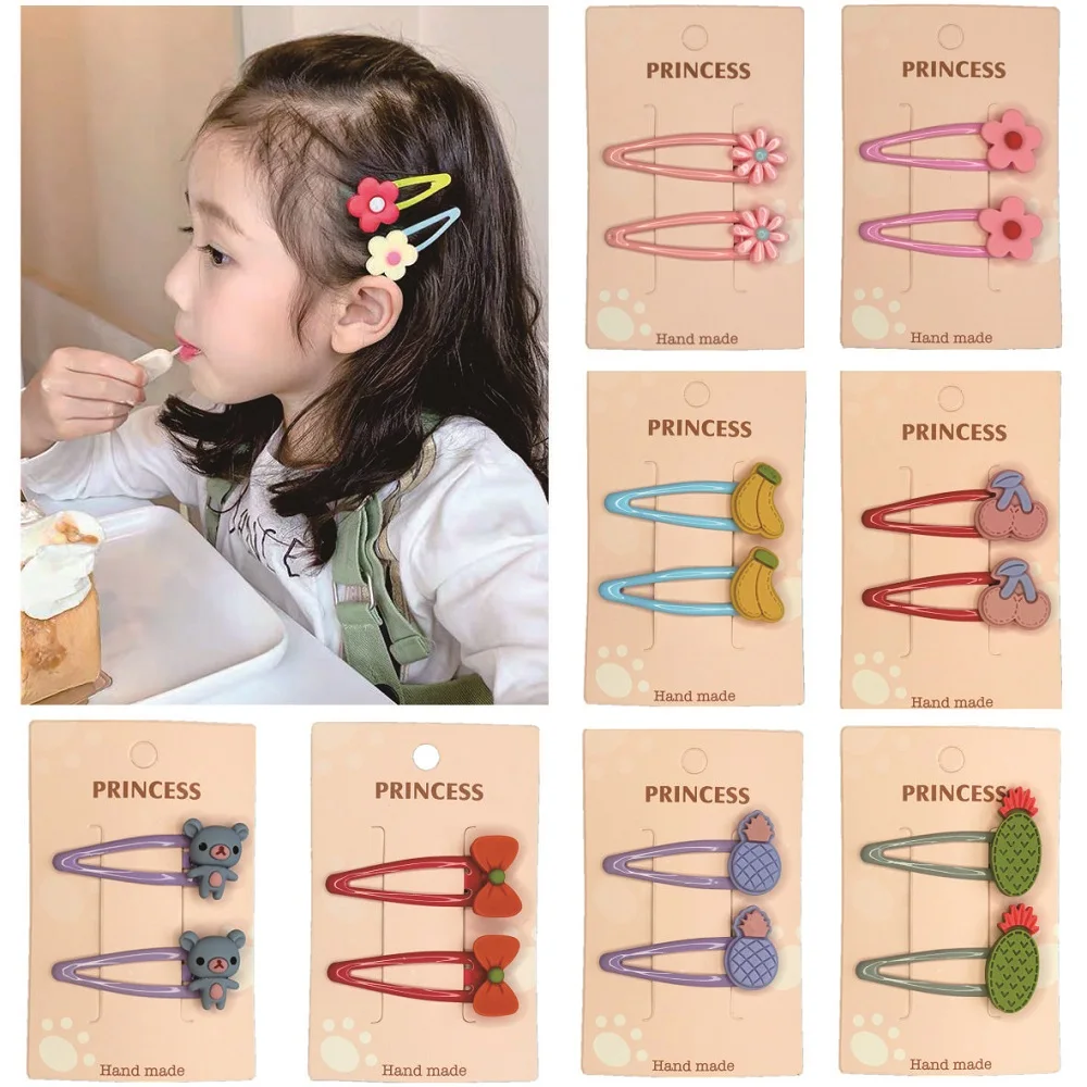 Заколки для волос с фруктами 1 комплект милые детские заколки мультяшными