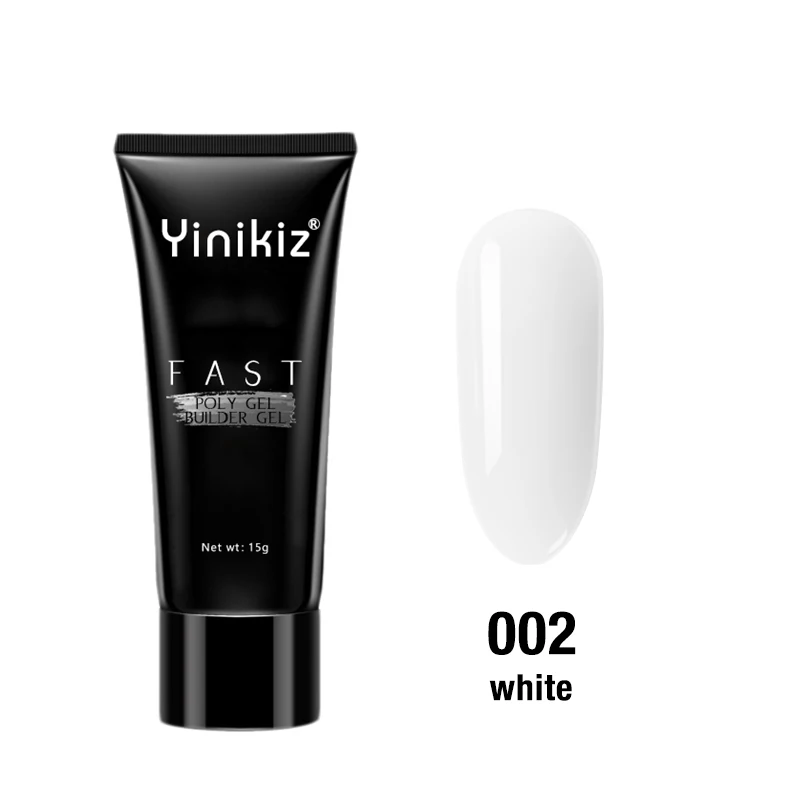 Color-White Yinikiz стойкий полигель для быстрого наращивания, камуфляжный Светодиодный УФ-полигель, впитывающий клей, накладные ногти - Цвет: Color-White