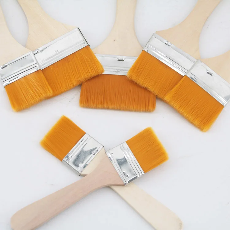 12Pcs Wooden Painting Brush Nylon Hair Flat Tips Artists Acrylic Oil Painting Brush Pen Drawing Tool Art Supply Set
