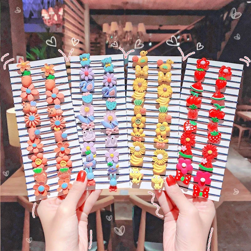 Резинки для волос Детские с мультяшным рисунком разноцветные аксессуар на