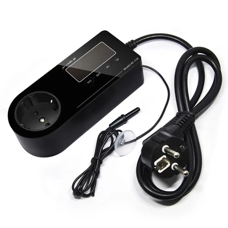 

Intelligent Digital Thermostat EUPlug Temperature Regulator Aquarium Reptile Heating Digital Display Humidity Controller