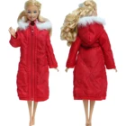 Высококачественное красное пальто, хлопковое платье, юбка с шапкой, зимняя одежда, Теплая Одежда для куклы Барби 16, парка, куртка, аксессуары, детская игрушка