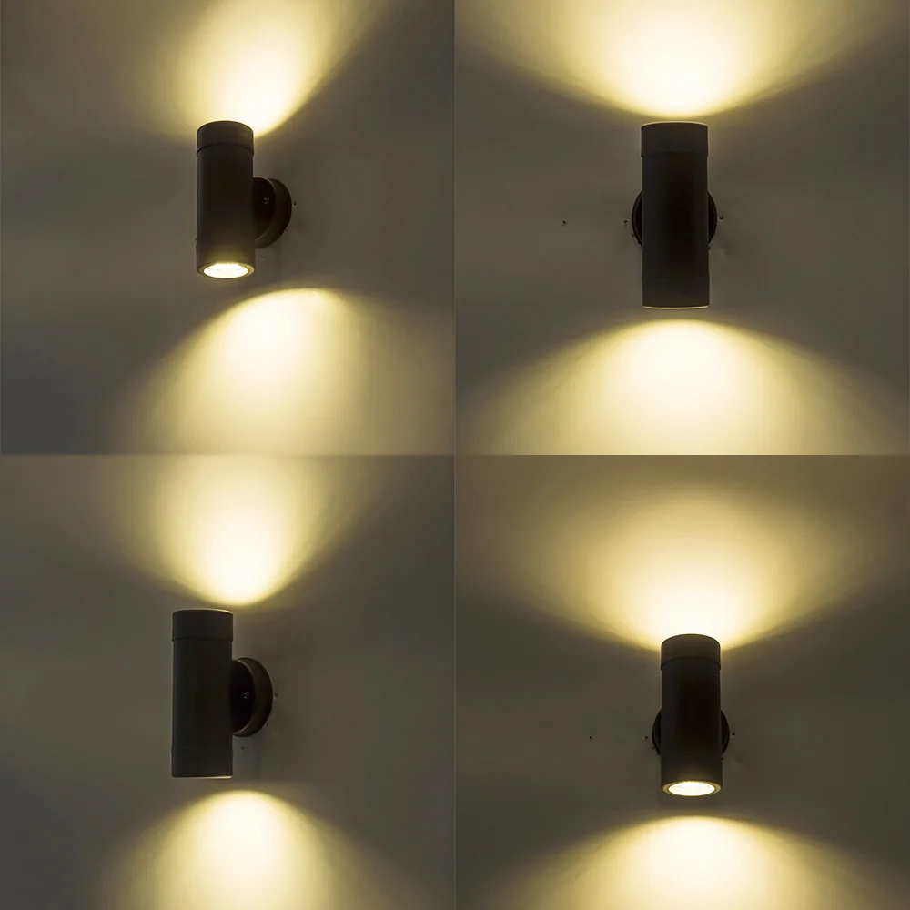 

Plastic Led Wall Light With Gu10 Socket Wall Lamp Outdoor Ip65 Wateroof Outdoor Building Porch Up Down Wall Sconce Lighting