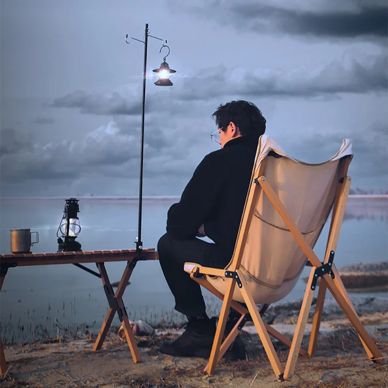 

Outdoor Portable Camping Light Stand Head Light Illuminated Pole Double Hook Aluminum Alloy Multi-function Light Pole