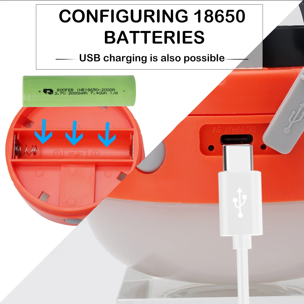 BORUiT портативный светодиодный фонарь для кемпинга USB Перезаряжаемый type-C Быстрая зарядка Магнитный рабочий светильник водонепроницаемый светильник для палатки лампа для рыбалки