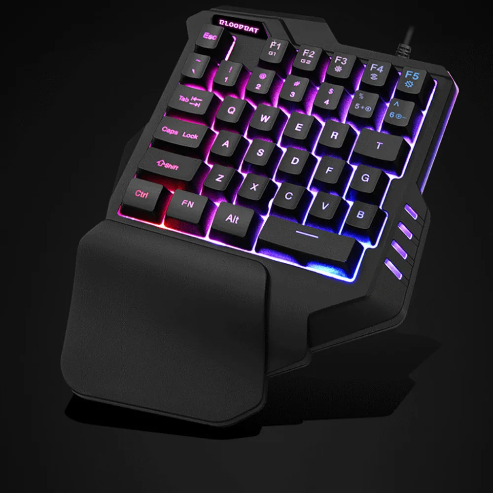 Проводная игровая клавиатура G92 с RGB подсветкой 35 клавиш эргономичная для одной