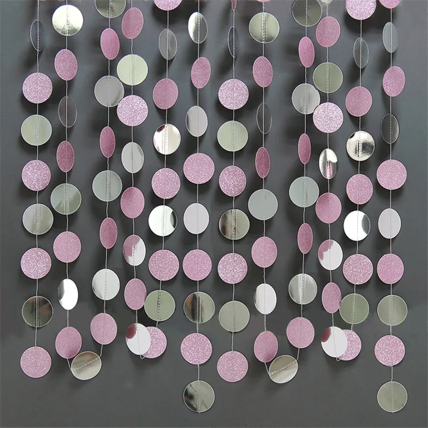 4 м точечные круглые гирлянды цвета шампанского бумажные украшения из розового