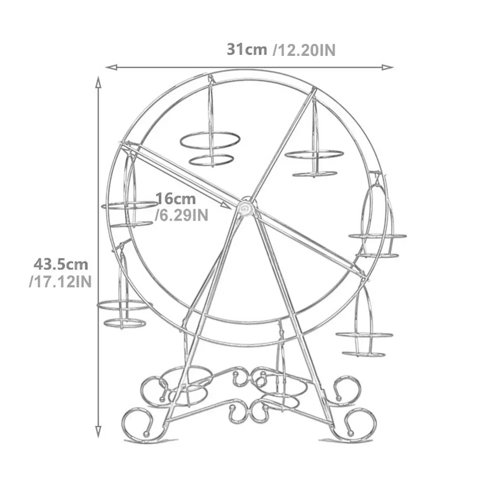 Нержавеющая сталь для вечеринок вращающийся держатель пирожных 8 принадлежности