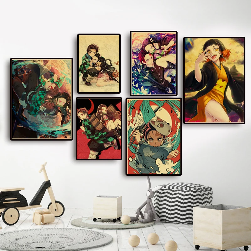 

Популярный плакат из японского аниме: убийца демонов: киметасу no Yaiba Tanjirou, настенное искусство, холст, картина, печать, гостиная, домашний дек...