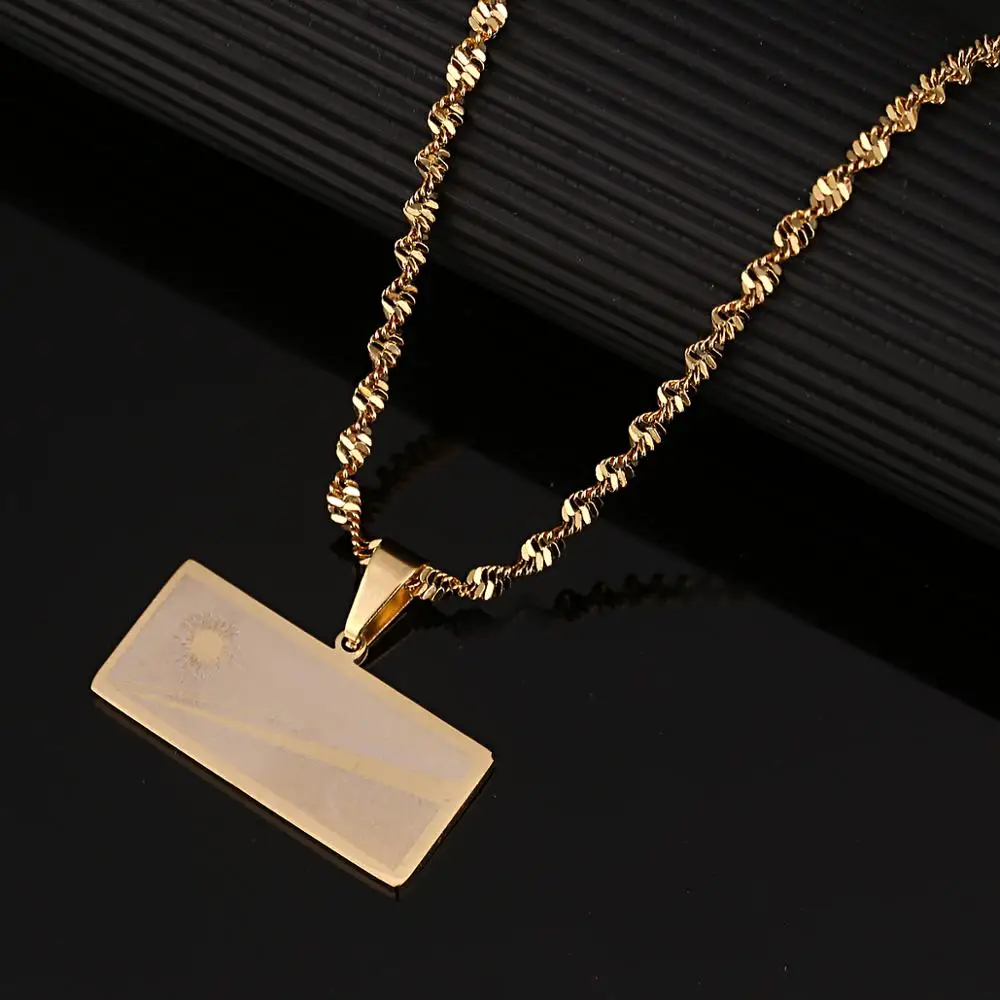 Цепочка Из Нержавеющей Стали с подвеской в виде острова Маршалловы|Ожерелья