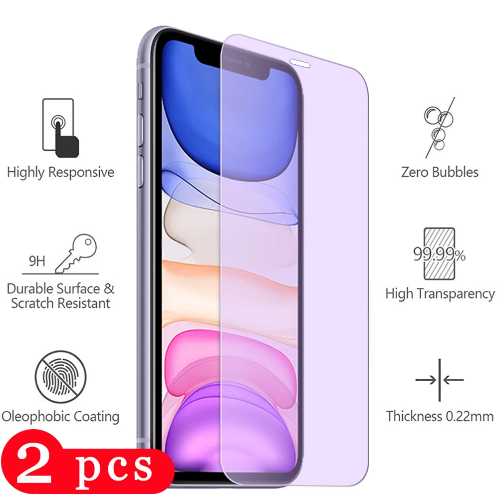 2 шт. защита от синего света для iphone SE 6 6s 7 8 plus x xr xs max 11 pro защитная пленка из