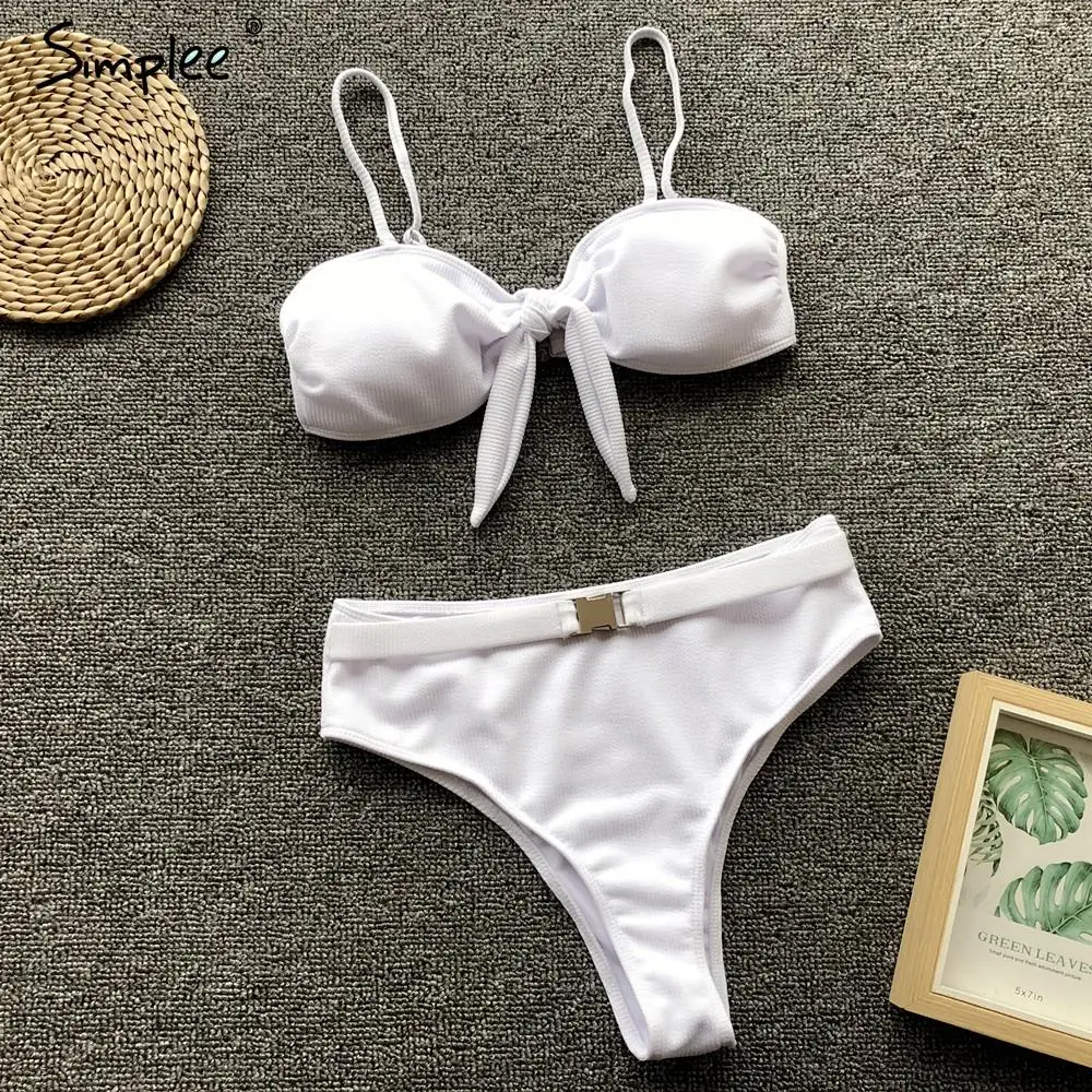 Simplee бикини с высокой талией 2019 mujer купальный костюм неоновый купальник пуш ап