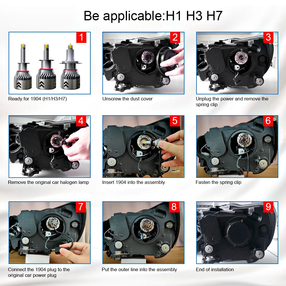 9005 HB3 светодиодный ные лампы H7 H1 H11 9006 HB4 светодиодсветильник Автомобильные фары