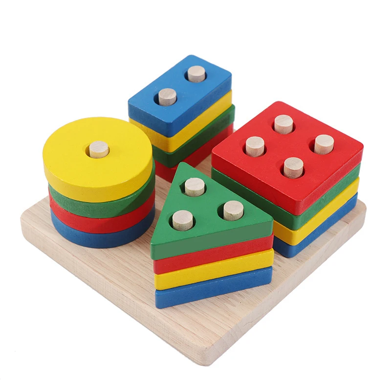 

Rainbow Wooden Toys For Babies 3 Years Old Montessori Toys For Kids Wooden Blocks Color Shape Congnize Learning Educational Toys