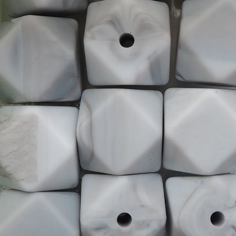 Chenkai 100 шт. 14 мм BPA бесплатно DIY силиконовые шестигранные зеркальные бусины детская