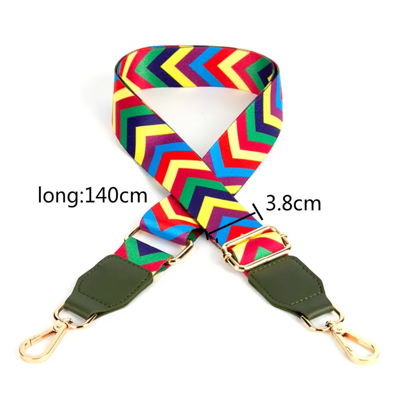 

Bag Handle Bag Strap For Women Removable Diy Shoulder Rainbow Handbag Accessories Cross Body Messenger Nylon Bag Straps Bolsos
