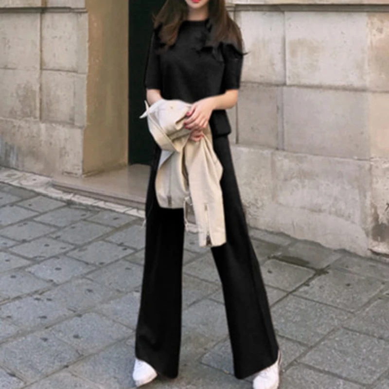 Осенне-весенний вязаный спортивный костюм толстовки повседневная женская