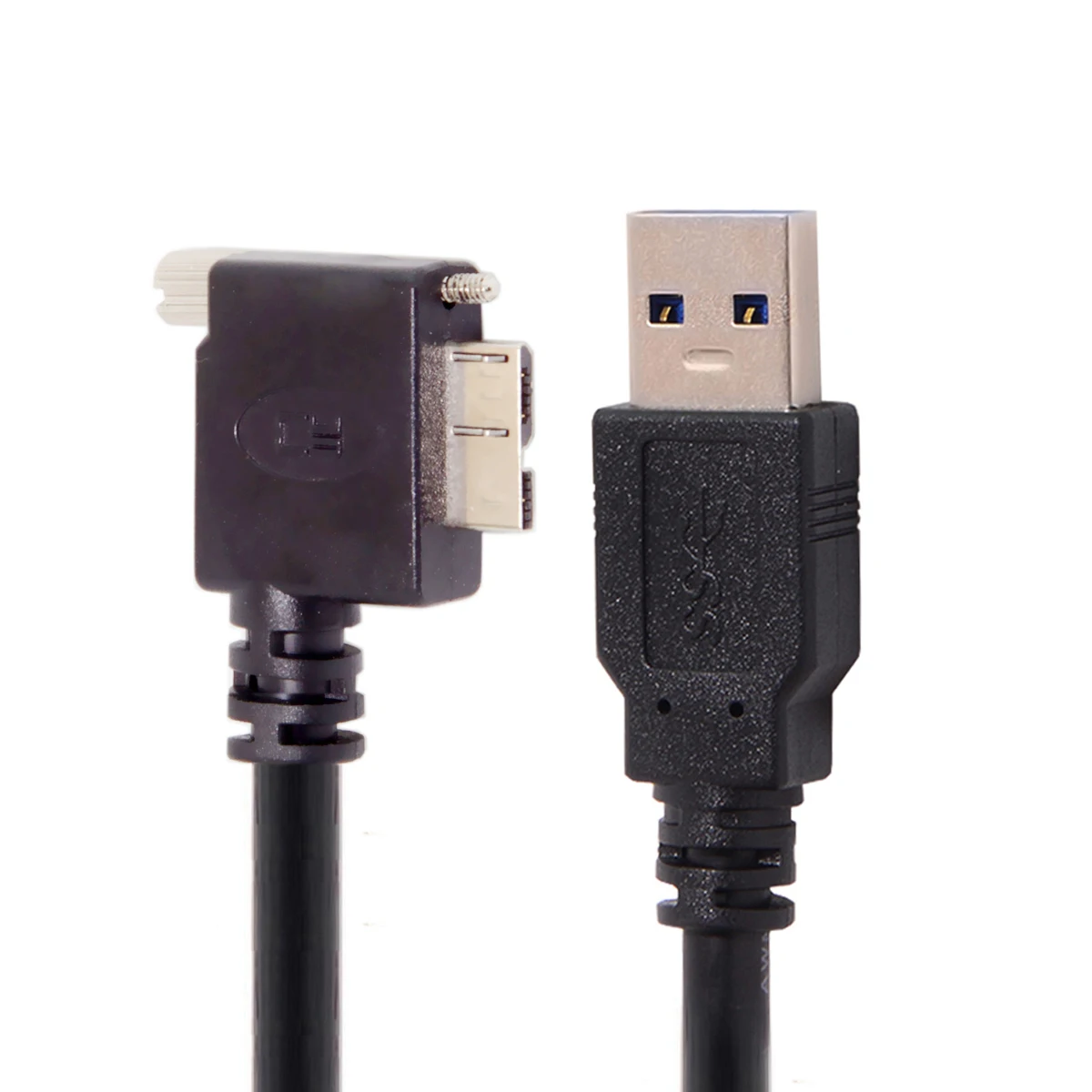 

CYSM 1.2m 90 Degree Right Angled Micro USB Screw Mount to 3.0 Data Cable for Industrial Camera