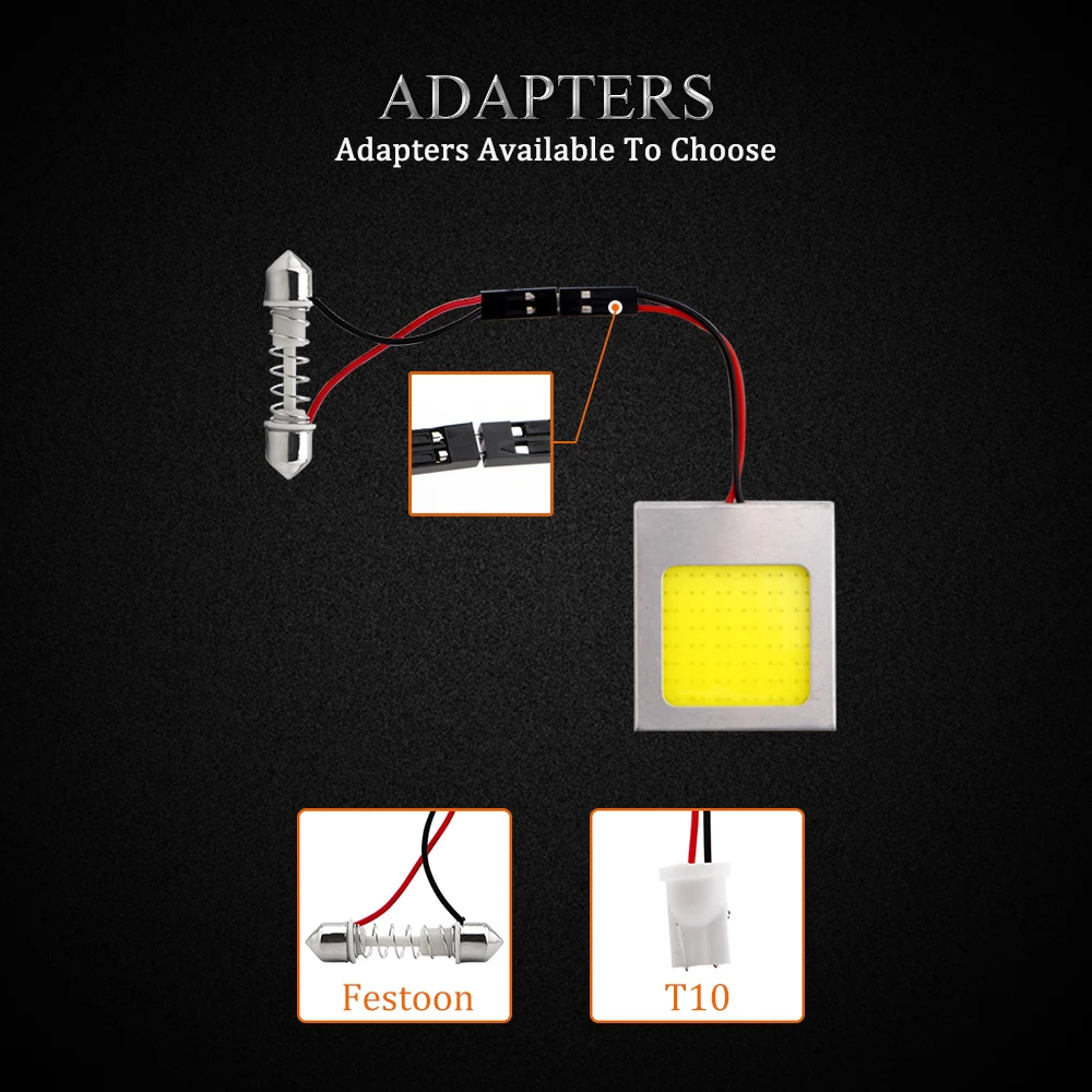 10 шт. DC12V Панель светильник COB 48 SMD Алюминий авто Интерьер Карта крыше читающие