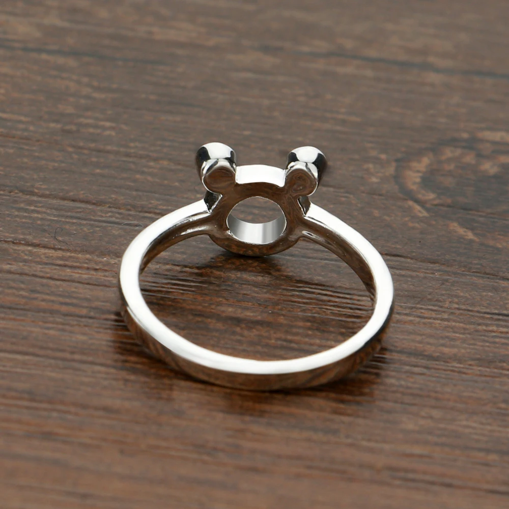 Женское серебряное кольцо с Микки хвостом не вызывает аллергии выцветает