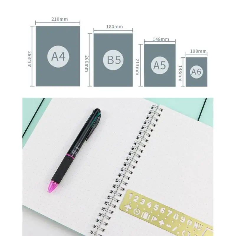 A4 большой Размеры PP на каждый день в горошек журнал 5 мм дневник пунктирной линии