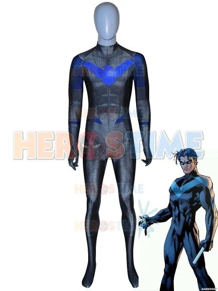 2019 костюм Nightwing 3D печать взрослый/Детский Хэллоуин вечерние ночное крыло