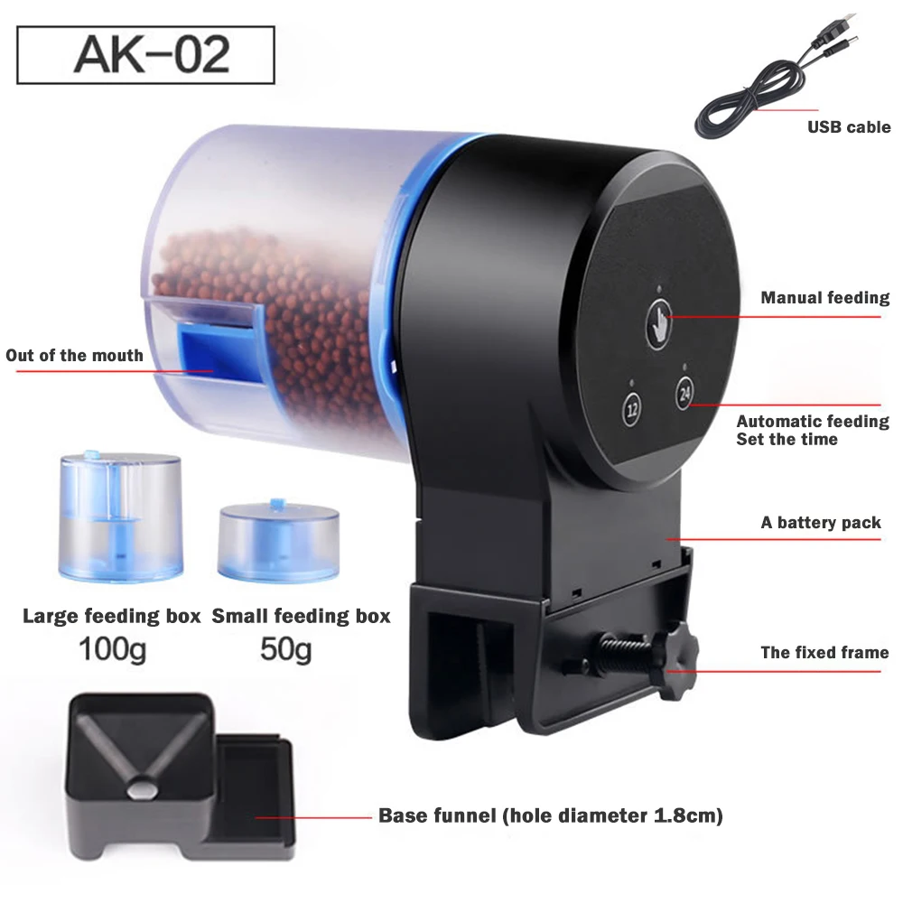 Digital Automatic Fish Feeder Aquarium Goldfish Smart Timing Auto 8/12/24 hours Timer Food Feeding Tools​ | Дом и сад