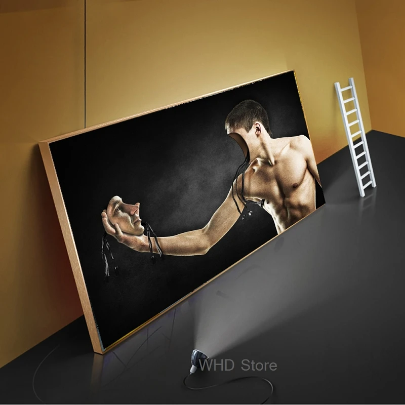 Художественные настенные плакаты с обнаженным человеком лицом к лицу