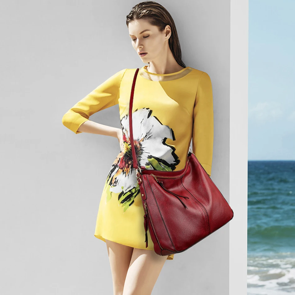 Женская сумка через плечо Hobo повседневная большая из искусственной кожи