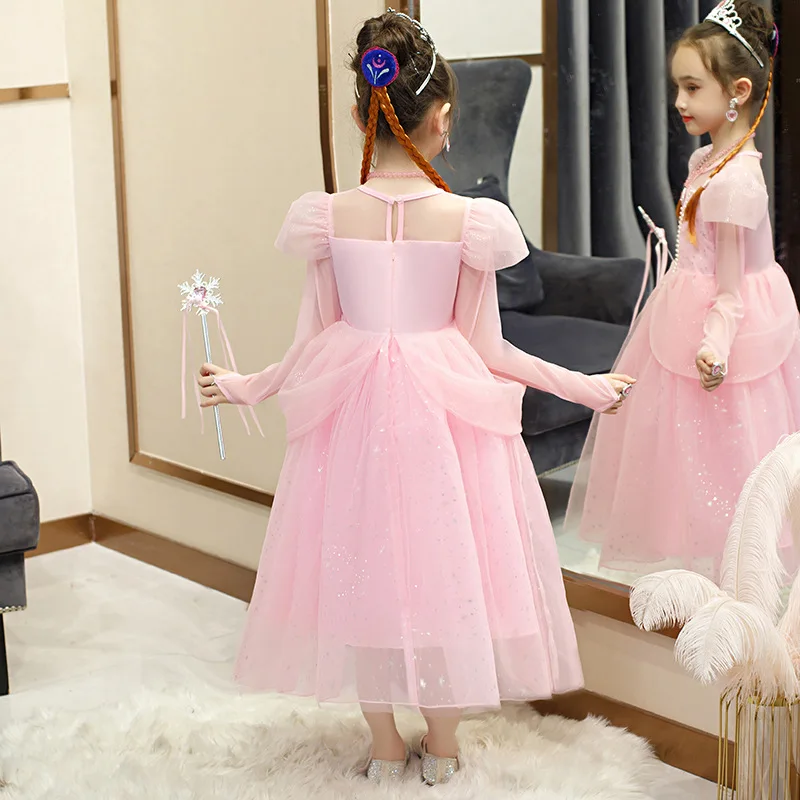 Для девочек Платье Золушки маскарадные костюмы костюм Детская футболка с