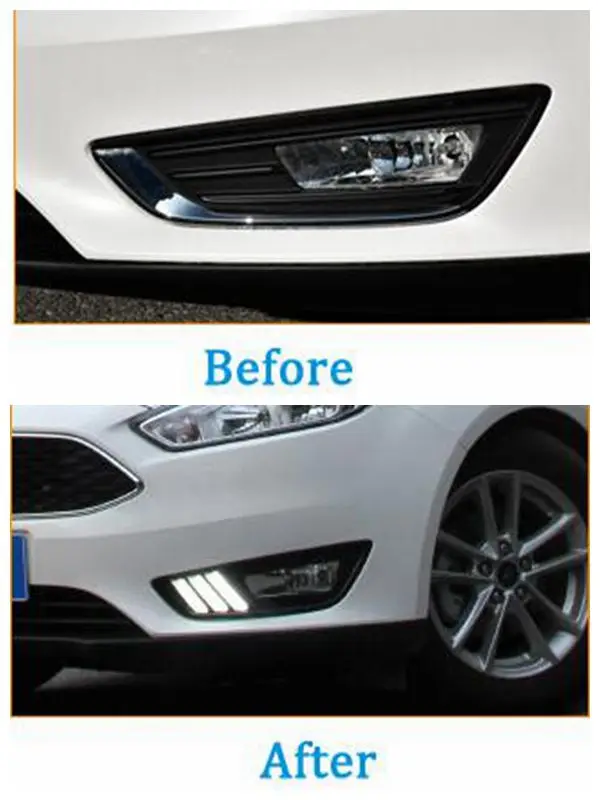 Для Ford Focus 3 автомобиль Drl дневные ходовые огни СВЕТОДИОДНЫЕ ПОВОРОТНЫЕ сигнальные Противотуманные фары на автомобиль более яркость водонепроницаемый