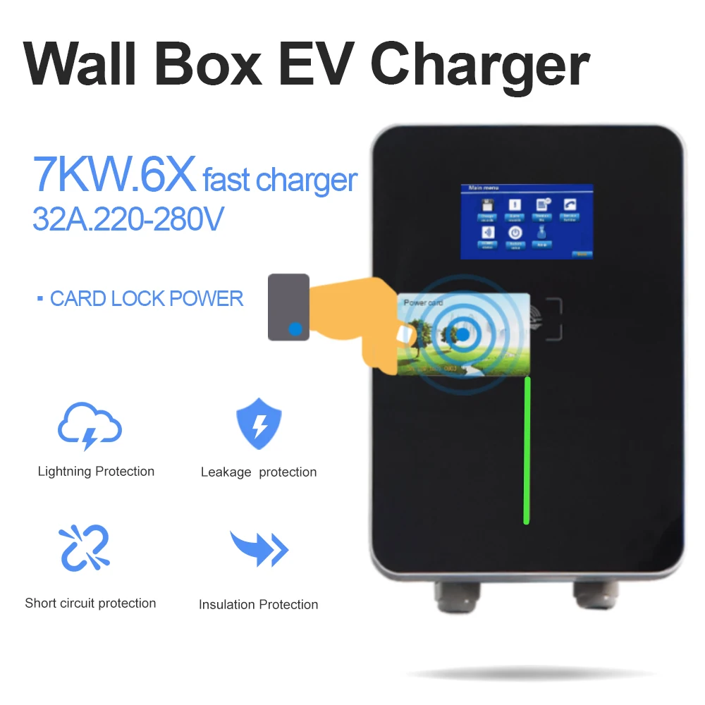 AE Анахайм j1772 7kw evse зарядное устройство для электромобиля ev Уровень 2/AC 220-280V 32A штекер wallbox Настенная карта блокировки блока питания