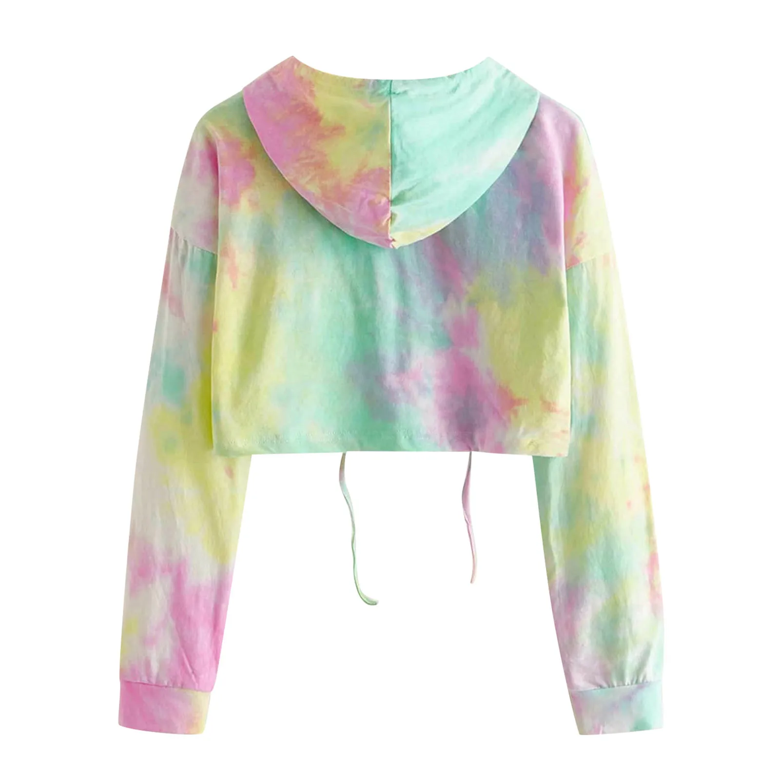 

2021 Cute Tie Die Hoodie Women Colorful Vintage Sweatshirt Kawaii Pullovers Long Sleeve 30s Aesthetic Cropped Autumn Sweatshirts