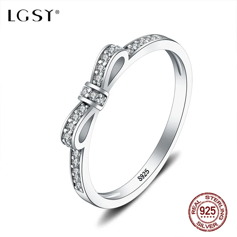 

LGSY DR1006 925 Sterling Silver Rings Sapphire Fine Jewelry Round Rings Female Finger Rings Wholesale Blue Crystal Jewelry