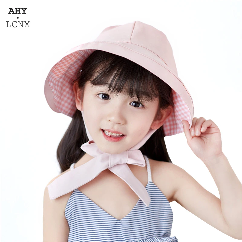 Детские шляпы-ведерки для девочек корейская мода регулируемая Двусторонняя