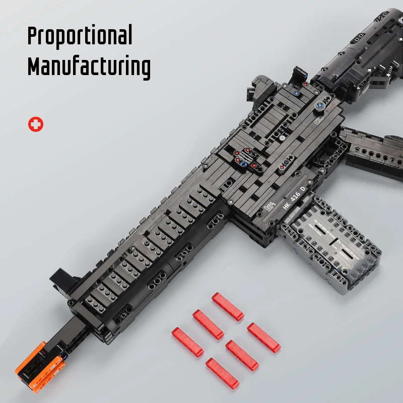

High Simulation Toy Gun WW2 HK416D Submachine Gun Series M1887 AWM Sniper Rifle Building Blocks Educational Bricks Boys Toys