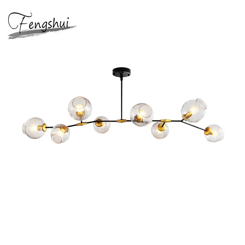 Светодиодная люстра в скандинавском стиле стеклянный потолочный светильник с