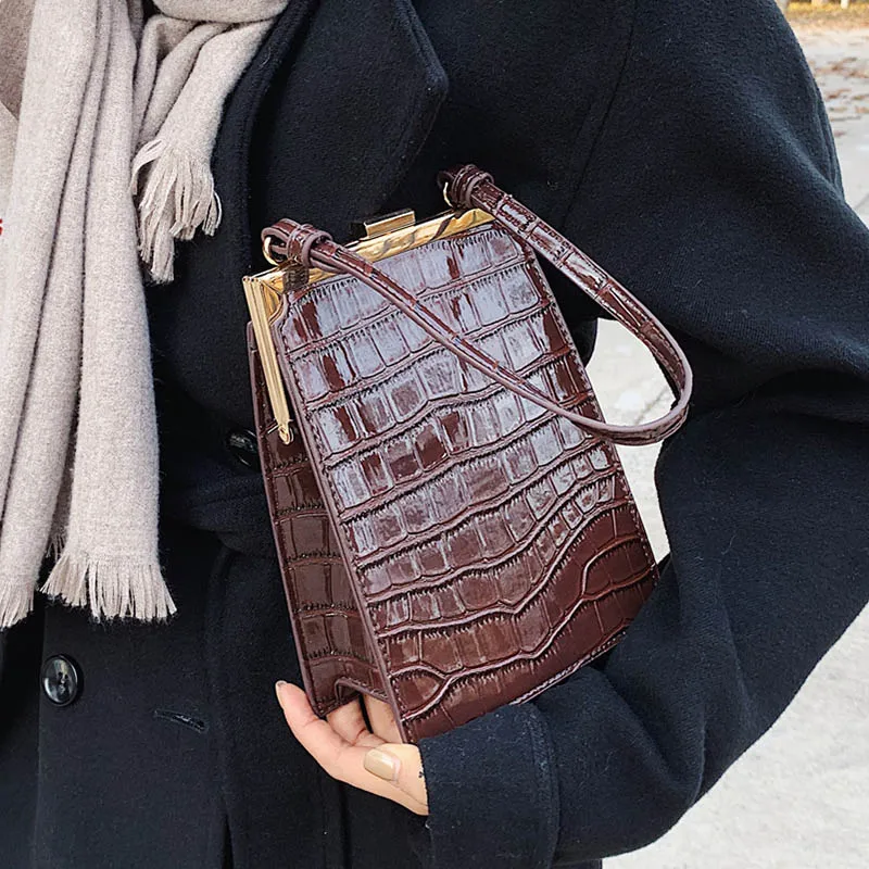 

Stone Pattern PU Leather Crossbody Bag For Women 2021 Vintage Branded Lady Shoulder Bag And Purses Designer Women Totes Handbags