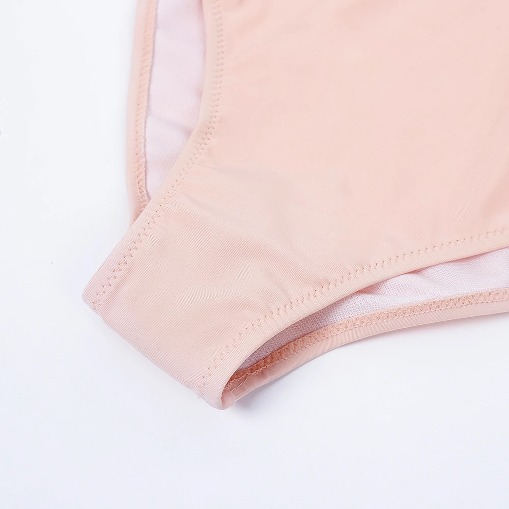 New Women One Piece Swimsuit Pink Bathing Suit High Cut Swimwear Waist Bodysuit Beachwear Swimming Trikini Tankini | Спорт и