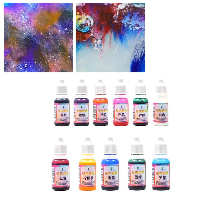 

11 Pcs/set Epoxy Pigment Color Fine Manual DIY Crafts Jewelry Making Dyeing Resin Colorant Blooming Fluid Painting 3D Dye