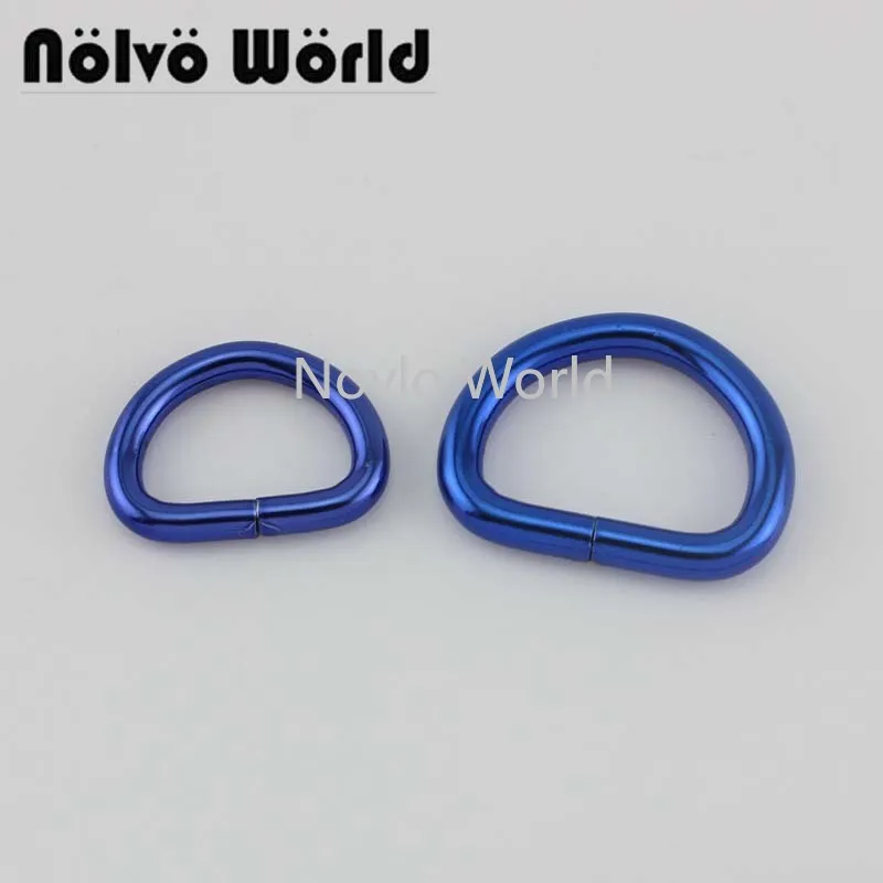 

2-20pcs Bright Blue 20X15mm 3/4 Inch,26X20mm 1 Inch D ring,Blue Color Opened Purse D Rings for Purse leatherworking