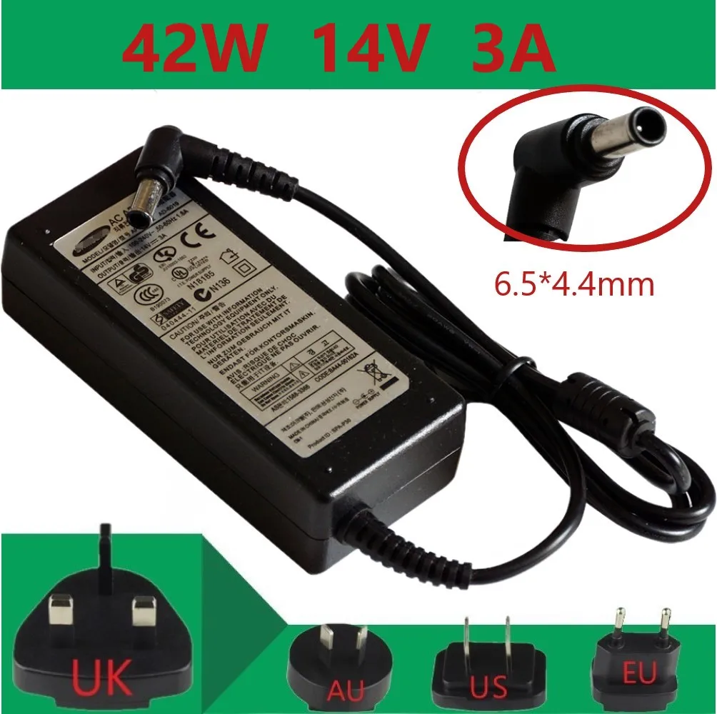 

14V 3A AC to DC Power Adapter Converter 6.5*4.4mm Short Circuit Protection power supply EU plug for Samsung LCD Monitor